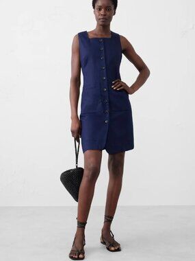 Banana Republic LINEN-BLEND SQUARE-NECK MINI DRESS